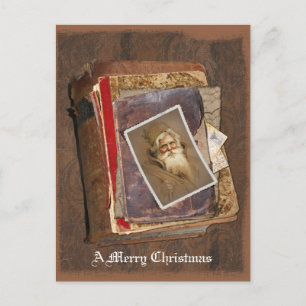 Santa för gammal värld bokar, god jul helg vykort