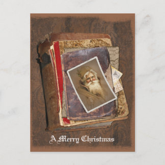 Santa för gammal värld bokar, god jul helg vykort