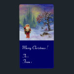 SANTA FÖR Helgdag GNOMES Blue Winter Fraktsedel<br><div class="desc">Färgfull och skarp juldesign. Blandad mediematning,  bra konst   digitalkonst. Little Gnome är ett sällsynt gammalt italienskt leksak som vi har från 1950.</div>
