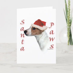 Santa för jackRussell Terrier tassar Helgkort