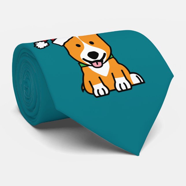 Santa för jul för Pembroke för Corgihundvalp Slips (Rullad)