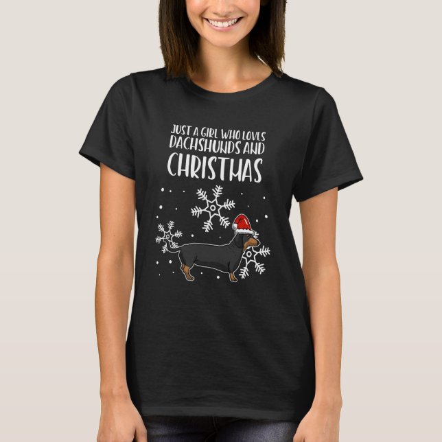 Santa för jul för taxWienerhund X-mas gåva T Shirt (Framsida)