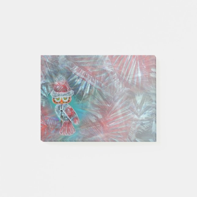 Santa för julglamourmode uggla post-it block (Framsida)