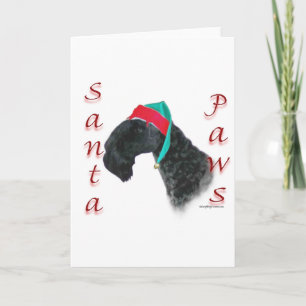 Santa för Kerry blåttTerrier tassar Helgkort