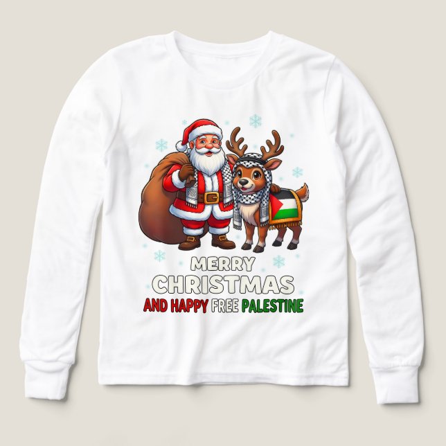 Santa for Palestine – Christmas Peace T Shirt (Design framsida)