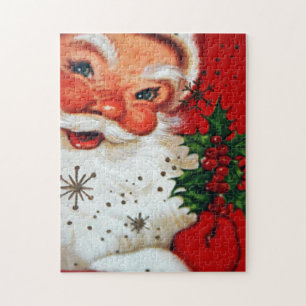 Santa för Retro vintagejul festligt pussel