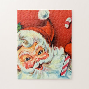 Santa för Retro vintagejul festligt pussel