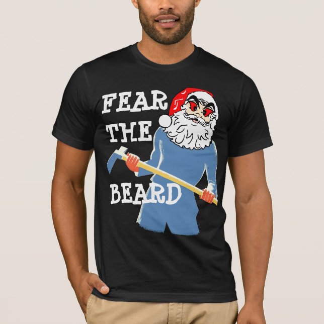 santa för skräckskäggdåliga tshirt tröja (Framsida)