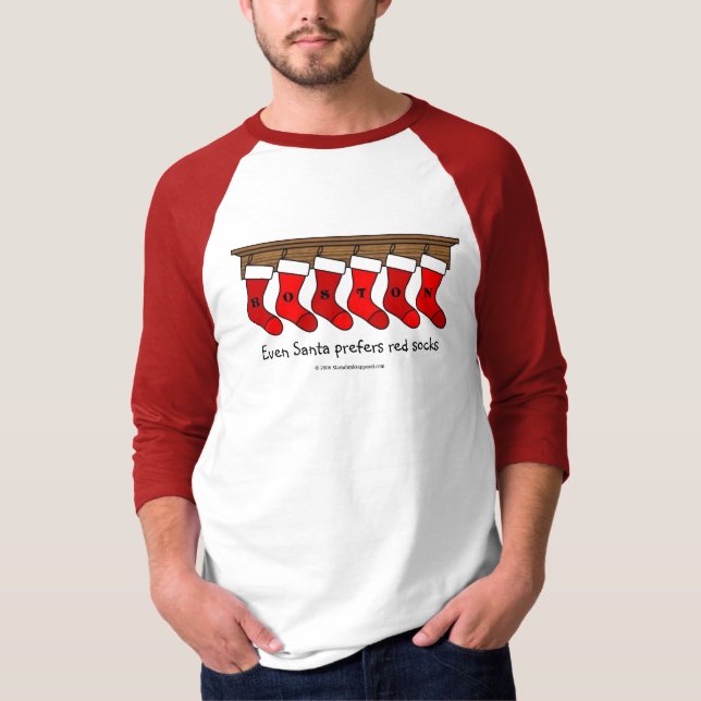 Santa föredrar sockor tee shirt (Framsida)