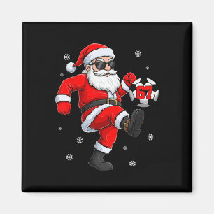 Santa Fotboll Byll Sport Julfotboll Spelare M Magnet