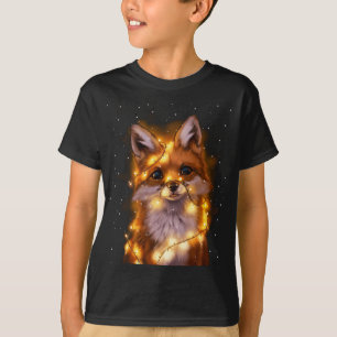 Santa Fox Älskare jul Ljus Pajama Costume T Shirt