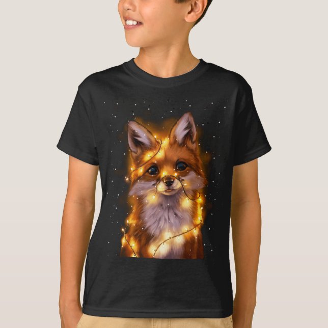 Santa Fox Älskare jul Ljus Pajama Costume T Shirt (Framsida)