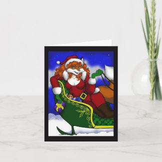 Santa Fox Notecard Helgkort