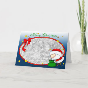 Santa framlägger mallen helgkort