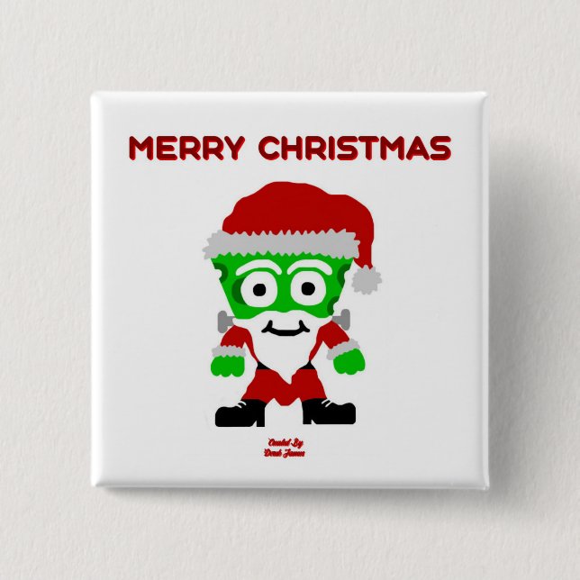 Santa FrankenCheese 2 tum Square-knapp Knapp (Framsida)