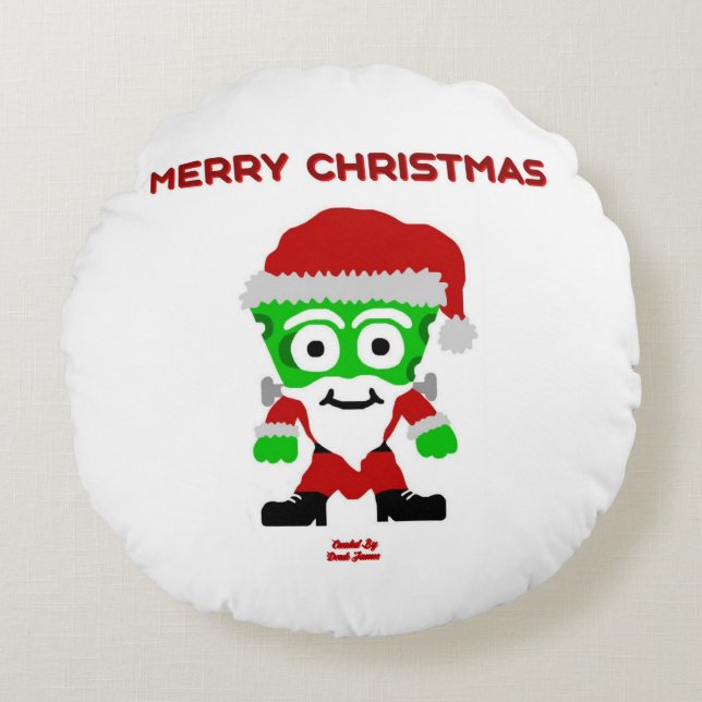 Santa FrankenCheese Round Dekorativ kudde (Framsidan)