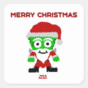 Santa FrankenCheese Square Sticker Fyrkantigt Klistermärke