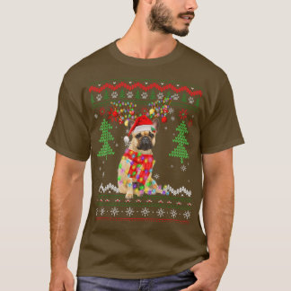 Santa Fransk Bulldog Hund jul Ljus Ugly Xma T Shirt