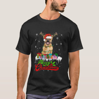 Santa Fransk Bulldog Hund jul Pajamas Julafton Li T Shirt
