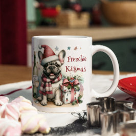 Santa Fransk Bulldog Roligt Festive Julafton Hund Två-Tonad Mugg