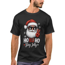 Santa Fredstecken Ho Ho Ho Håll dig Glad T-shirt