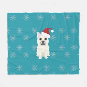 Santa Frenchie, Blå Snöflingor Fleecefilt