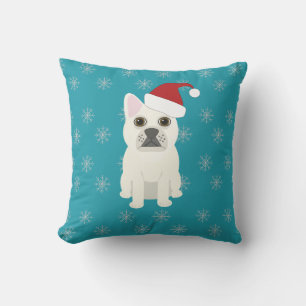 Santa Frenchie, Blå Snöflingor Kudde