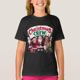 Santa & Friends: Cheerful jul Crew Art T Shirt