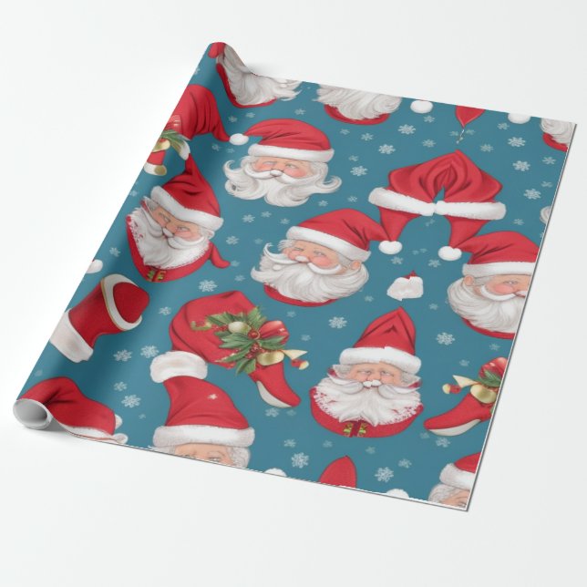 Santa & Friends Jumbo jul Rolled Gift Chris Presentpapper (Utrullad)