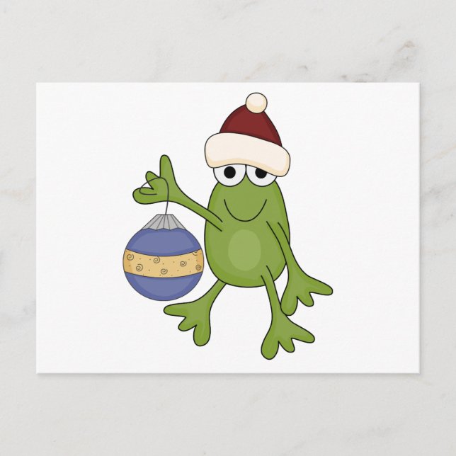 Santa Frog med prydnadsskjortor och gåvor Helg Vykort (Framsida)