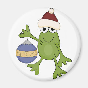 Santa Frog med prydnadsskjortor och gåvor Magnet