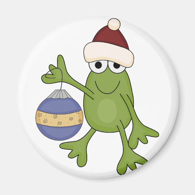 Santa Frog med prydnadsskjortor och gåvor Magnet (Framsidan)