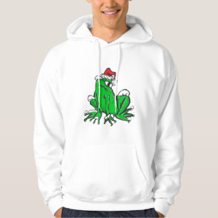 Santa Frog Tecknad Merry X-Mas Hoodie