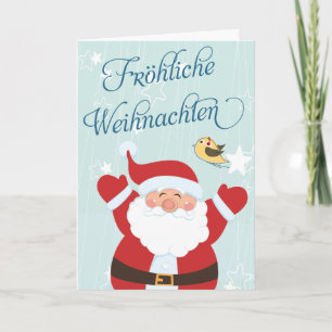 Santa Fröhliche Weihnachten julkort Helgkort