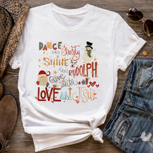 Santa Frosty Rudolph Jesus Citote jul Helgdag T Shirt