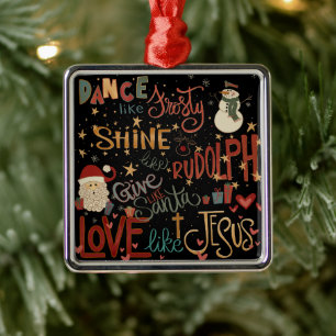 Santa Frosty Rudolph Jesus Julinspiration Julgransprydnad Metall