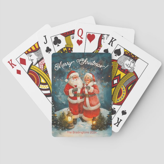 Santa fru Claus God jul Casinokort (Baksidan)