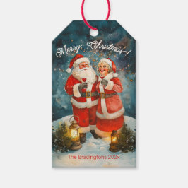 Santa fru Claus God jul Presentetikett