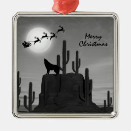 Santa Full Moon Varg Desert Southwest jul Julgransprydnad Metall