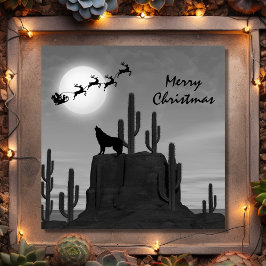 Santa Full Moon Varg Desert Southwest jul Julkort