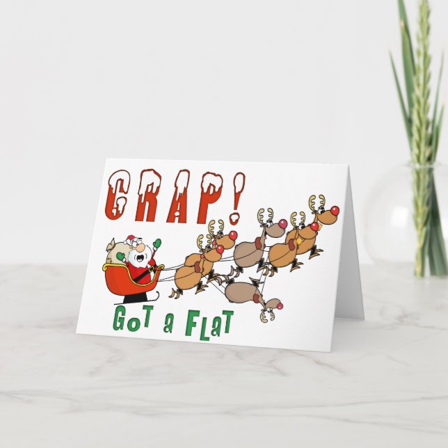 Santa Funny jul Helgkort (Framsida)
