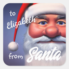 Santa Fyrkantigt Klistermärke