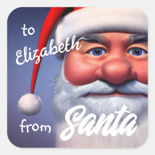 Santa Fyrkantigt Klistermärke