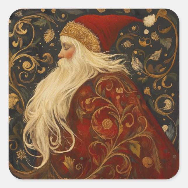 Santa Fyrkantigt Klistermärke (Framsida)