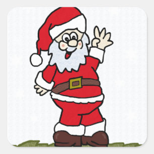 Santa Fyrkantigt Klistermärke