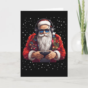 Santa Gaming Video Spelare Spelkontroll Xmas Snö Kort