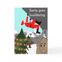 Santa går bouldering julkortet