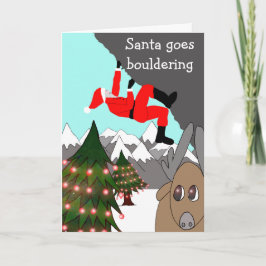 Santa går bouldering julkortet helgkort