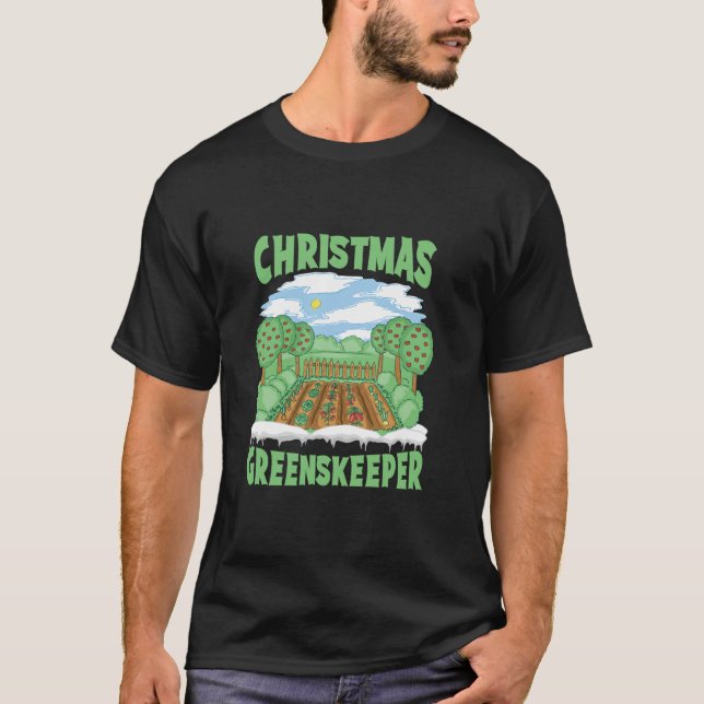 Santa Gardener Plant Landscaper Julafton jul Gar T Shirt (Framsida)
