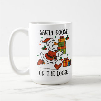 Santa Gås På Löst Julfirande Dräkt Kaffemugg
